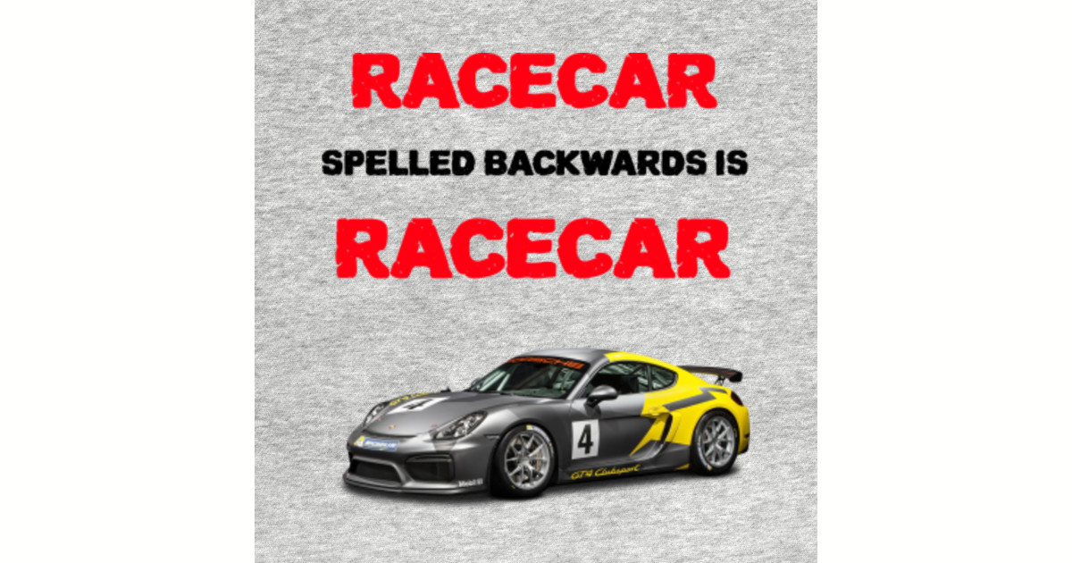 racecar spelled backwards is racecar Racecar Sticker TeePublic